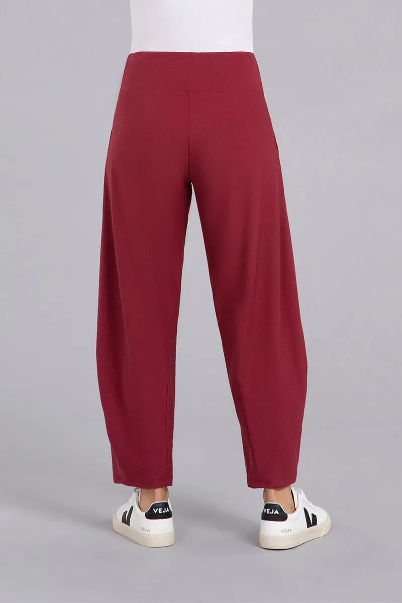 Bamboo Fleece Narrow Lantern Pant | Cherry