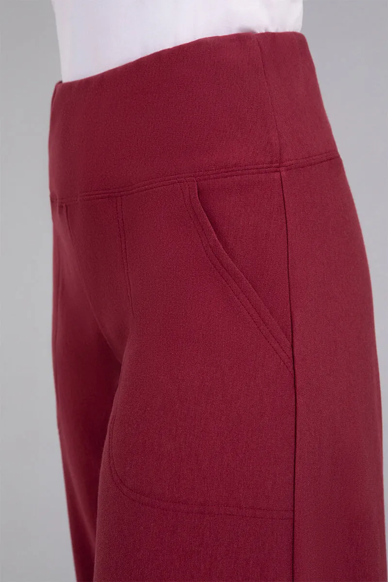 Bamboo Fleece Narrow Lantern Pant | Cherry