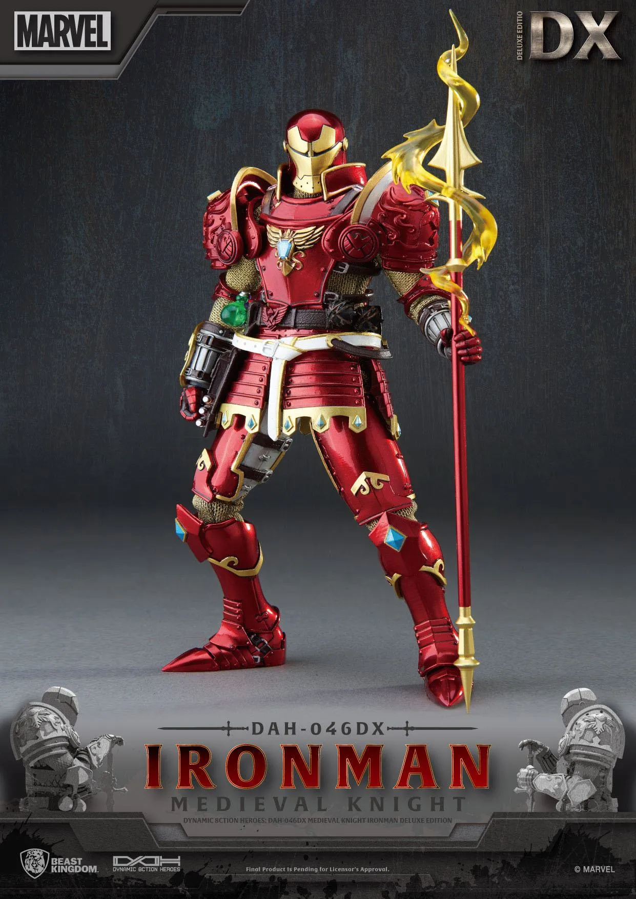 Beast Kingdom Marvel Medieval Knight Iron Man Deluxe Version Dynamic 8ction Heroes 1/9 Action Figure