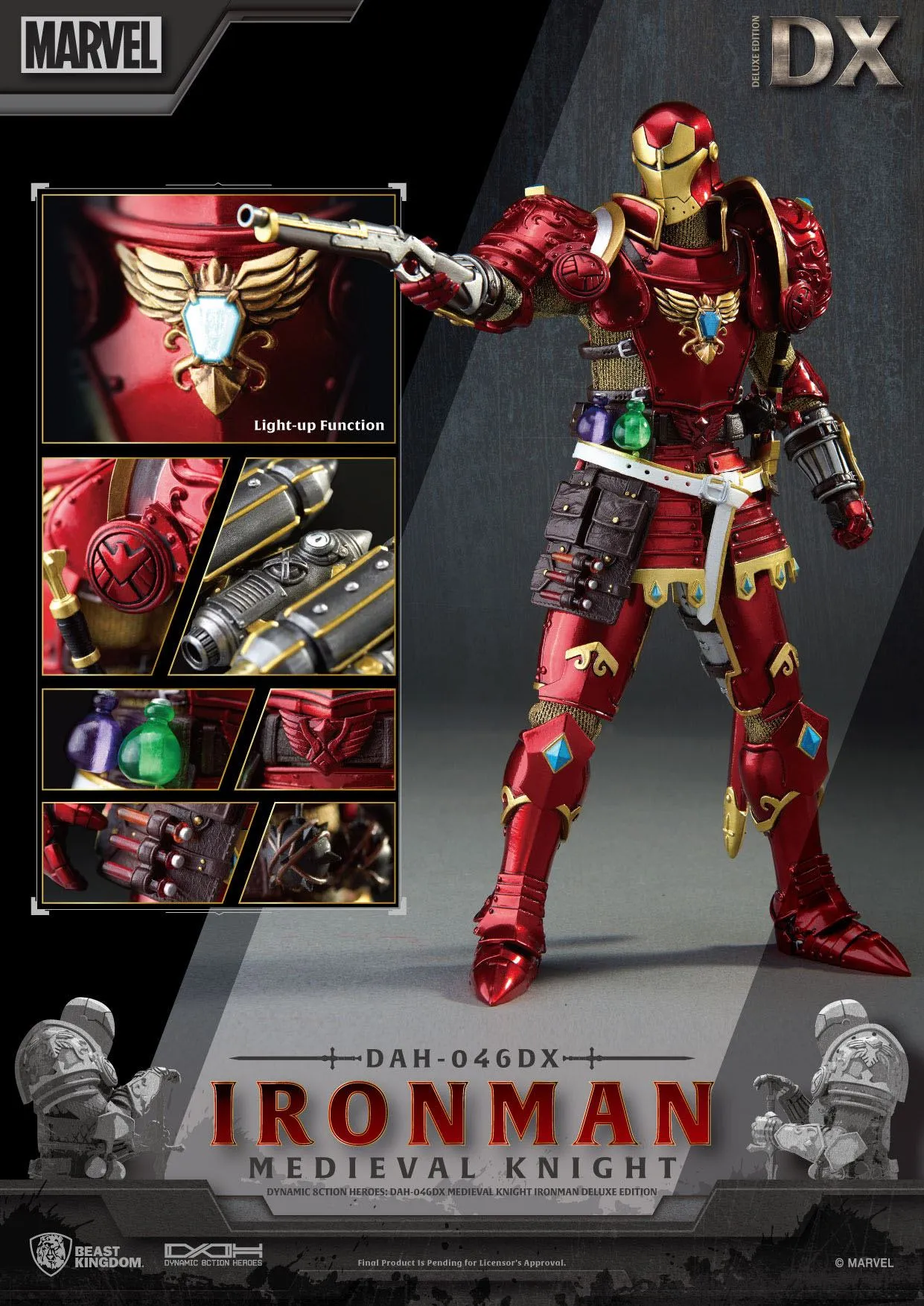 Beast Kingdom Marvel Medieval Knight Iron Man Deluxe Version Dynamic 8ction Heroes 1/9 Action Figure