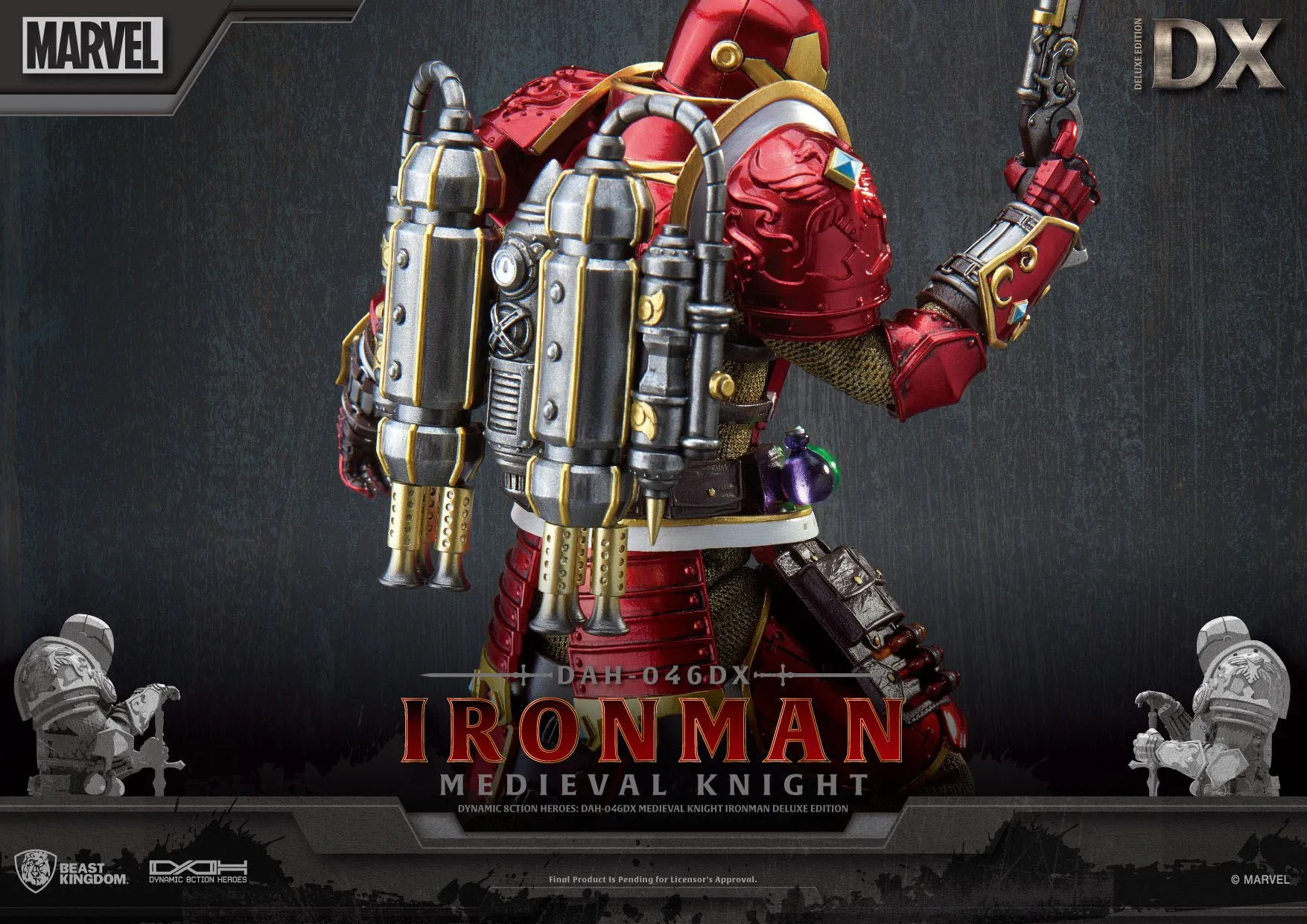 Beast Kingdom Marvel Medieval Knight Iron Man Deluxe Version Dynamic 8ction Heroes 1/9 Action Figure