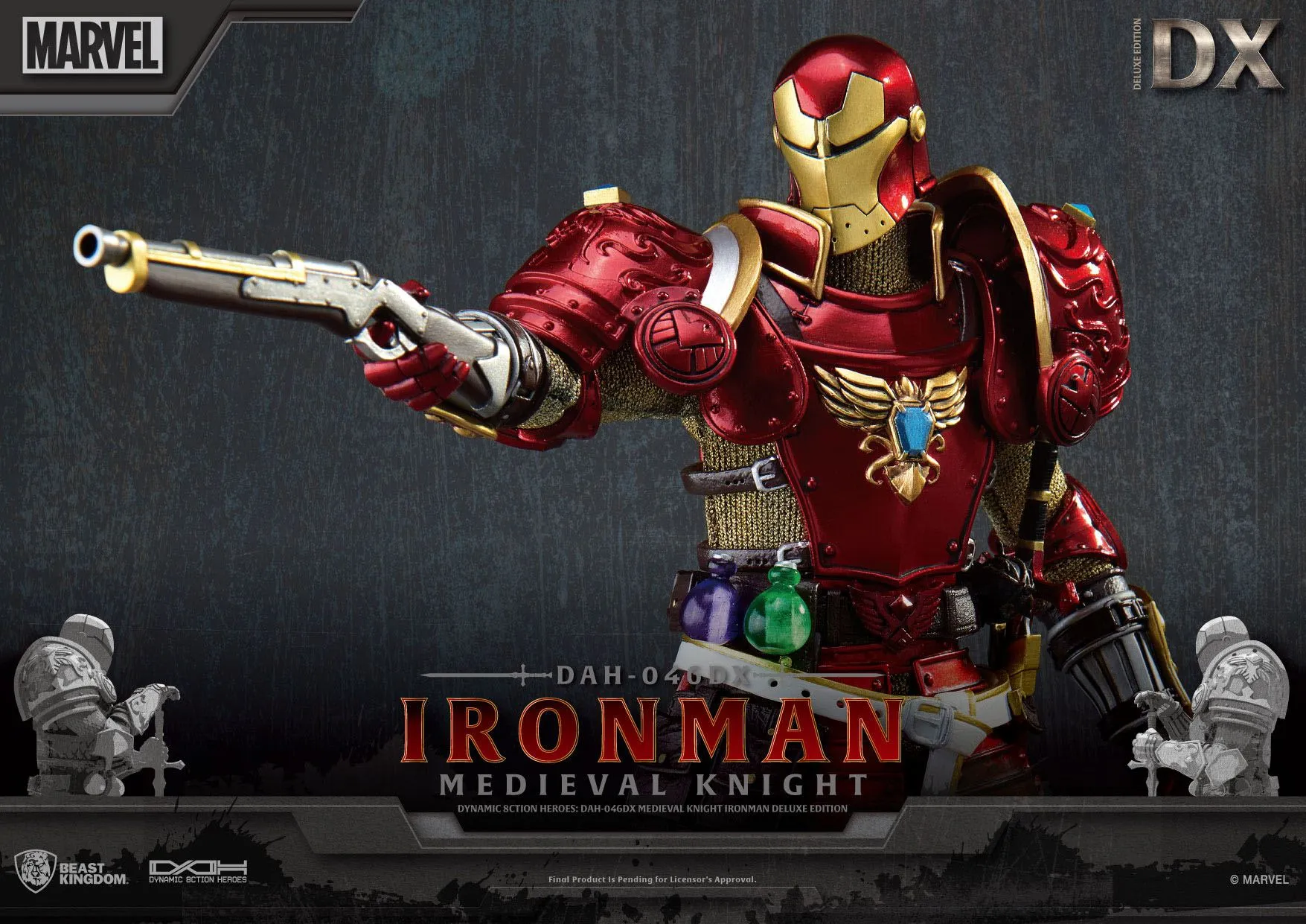 Beast Kingdom Marvel Medieval Knight Iron Man Deluxe Version Dynamic 8ction Heroes 1/9 Action Figure