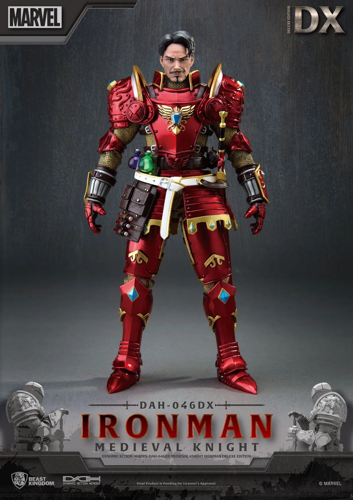 Beast Kingdom Marvel Medieval Knight Iron Man Deluxe Version Dynamic 8ction Heroes 1/9 Action Figure