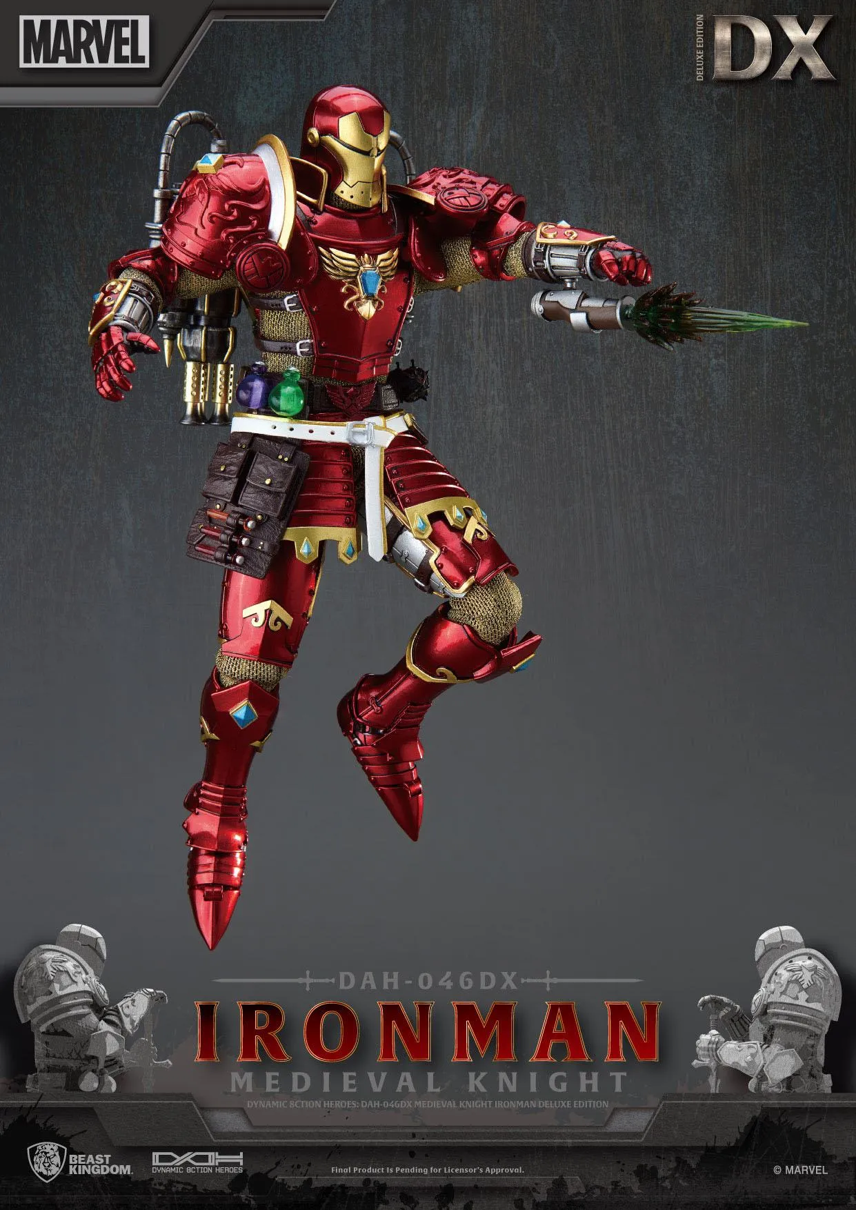 Beast Kingdom Marvel Medieval Knight Iron Man Deluxe Version Dynamic 8ction Heroes 1/9 Action Figure