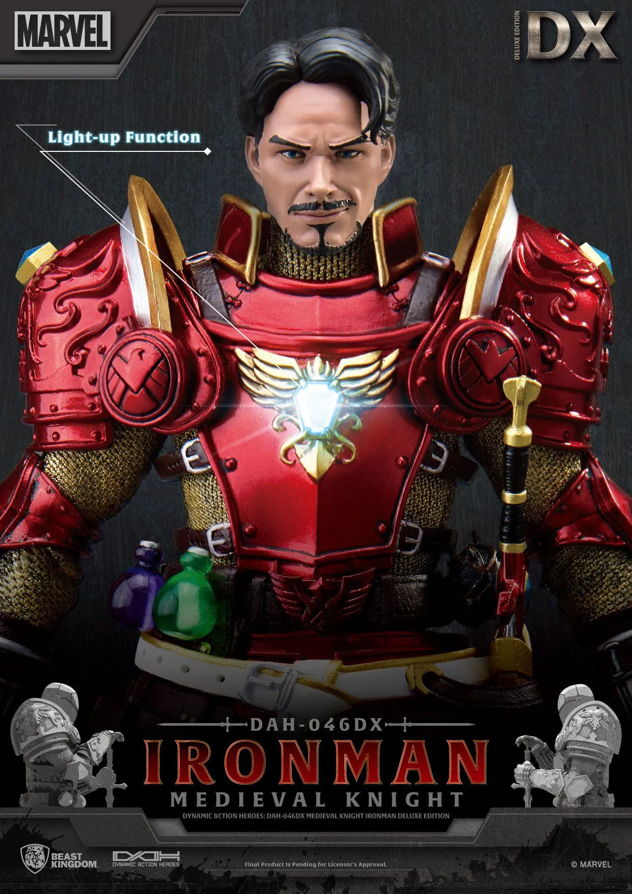 Beast Kingdom Marvel Medieval Knight Iron Man Deluxe Version Dynamic 8ction Heroes 1/9 Action Figure