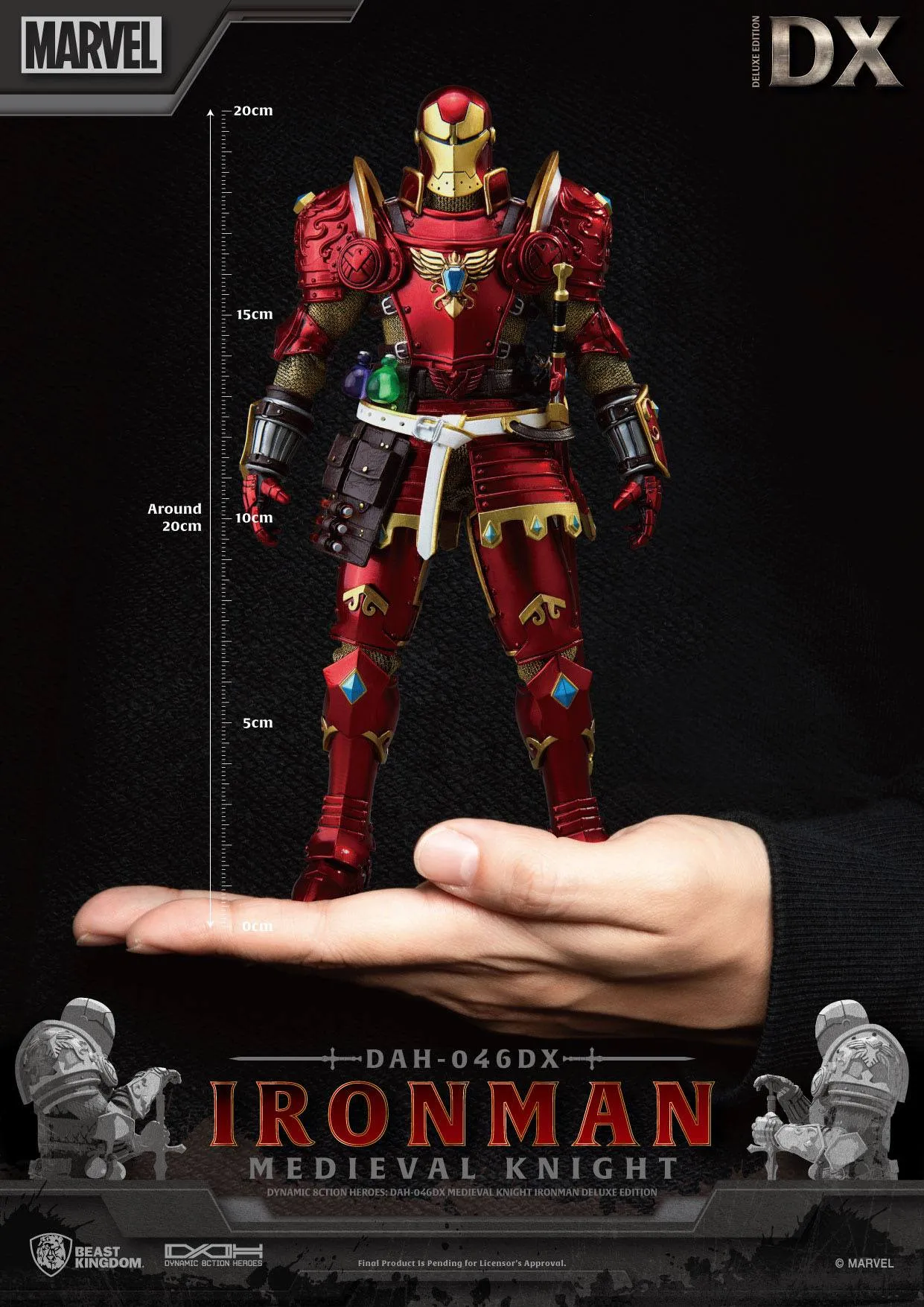 Beast Kingdom Marvel Medieval Knight Iron Man Deluxe Version Dynamic 8ction Heroes 1/9 Action Figure