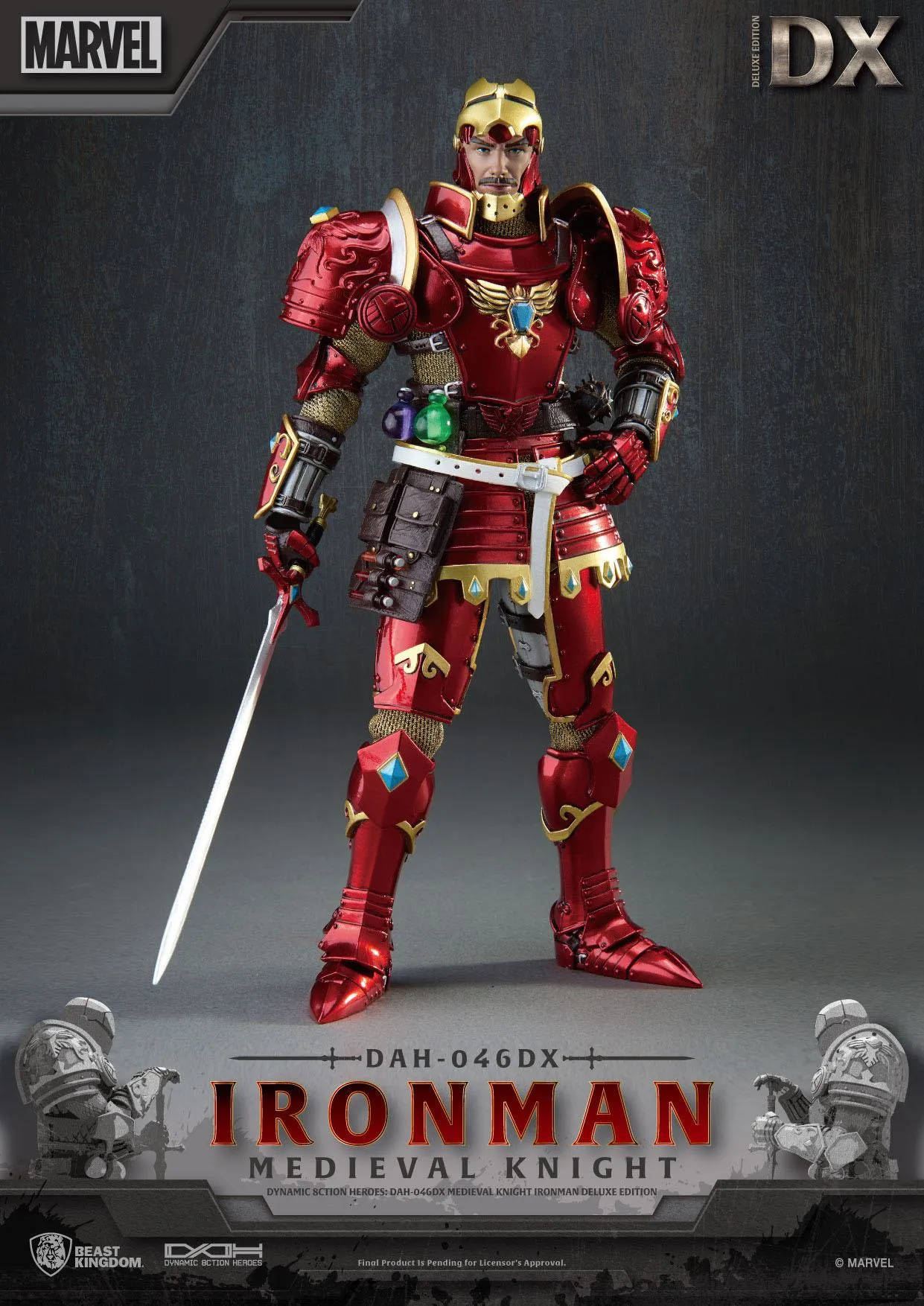 Beast Kingdom Marvel Medieval Knight Iron Man Deluxe Version Dynamic 8ction Heroes 1/9 Action Figure