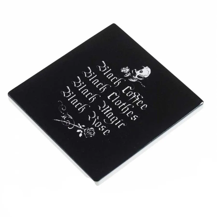 Black Coffee, Black Clothes Coaster