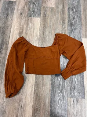 Blouse Long Sleeve By Fore In Pumpkin, Size: M