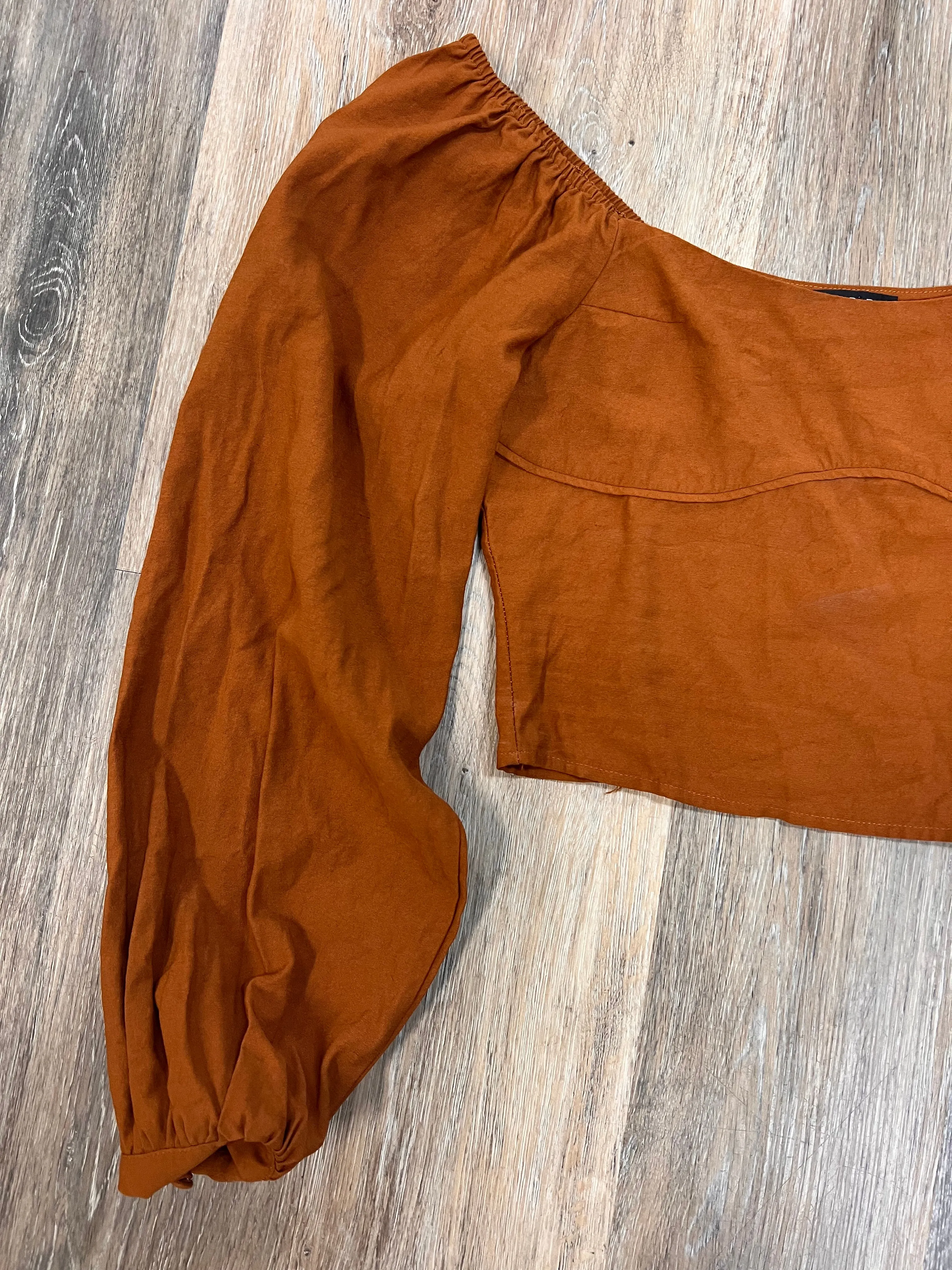 Blouse Long Sleeve By Fore In Pumpkin, Size: M