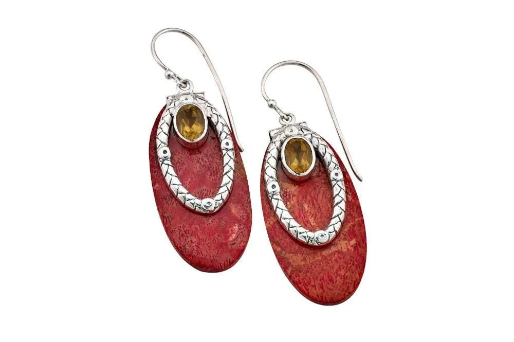 Bora Bora Earrings- Coral