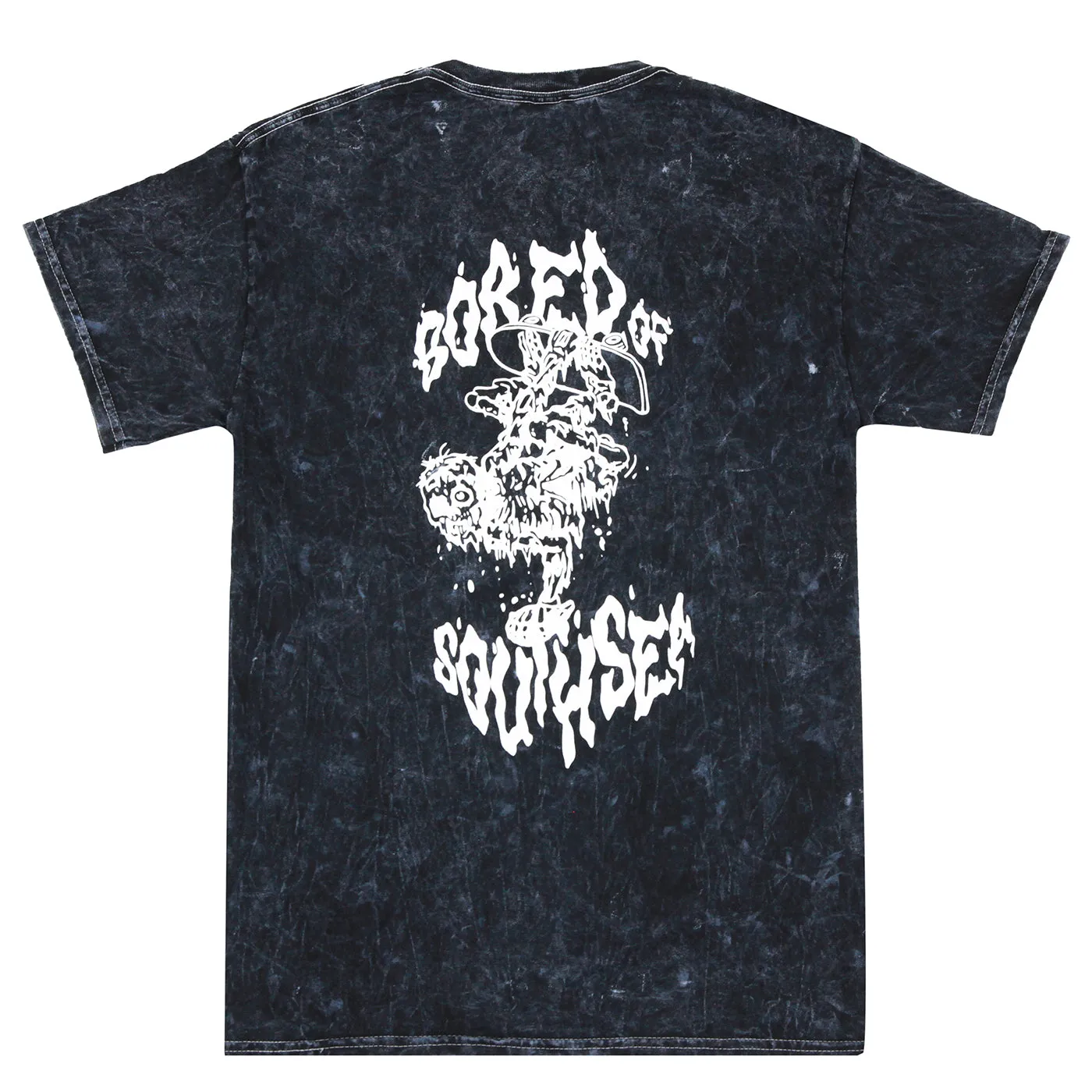 Bored of Southsea Skate Zombie T Shirt - Black Mineral Wash