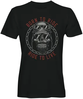 Born To Ride Ride To Live Biker T-shirt