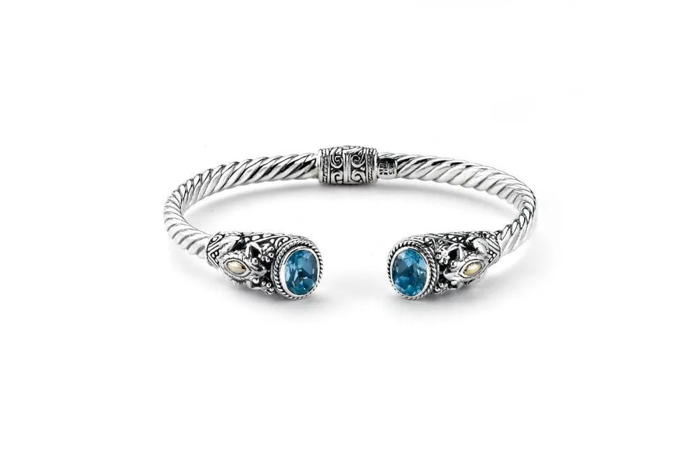 Borneo Bangle- Blue Topaz