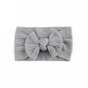 Cable Bow Headband - Grey