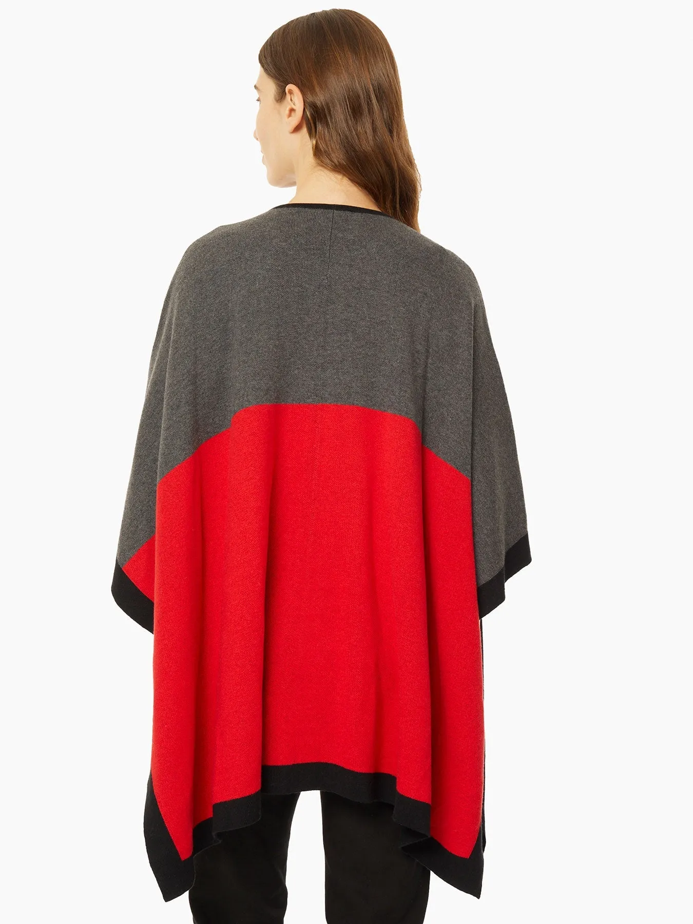 Colorblock Knit Cape