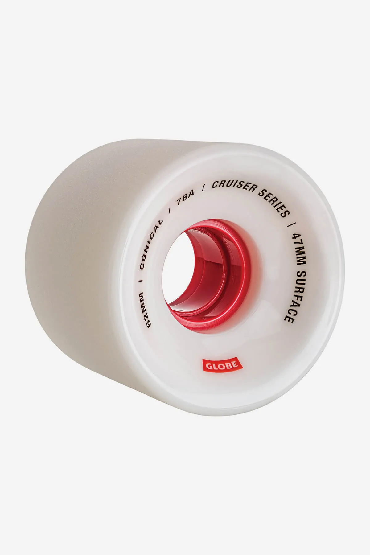 Conical Cruiser Skateboard Wheel 62mm - White/Red