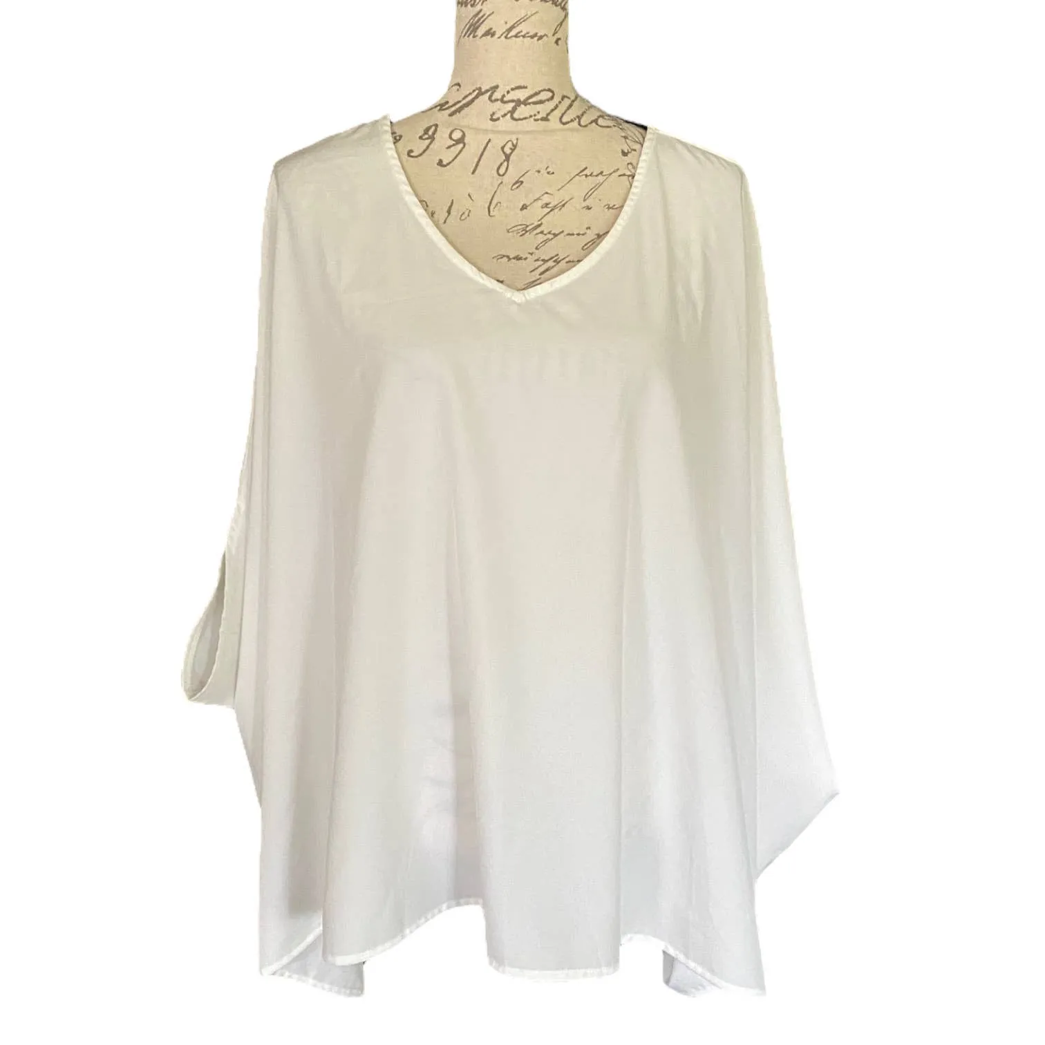 Cupshe White Cape Swimsuit Cover Up Top Size X-Small