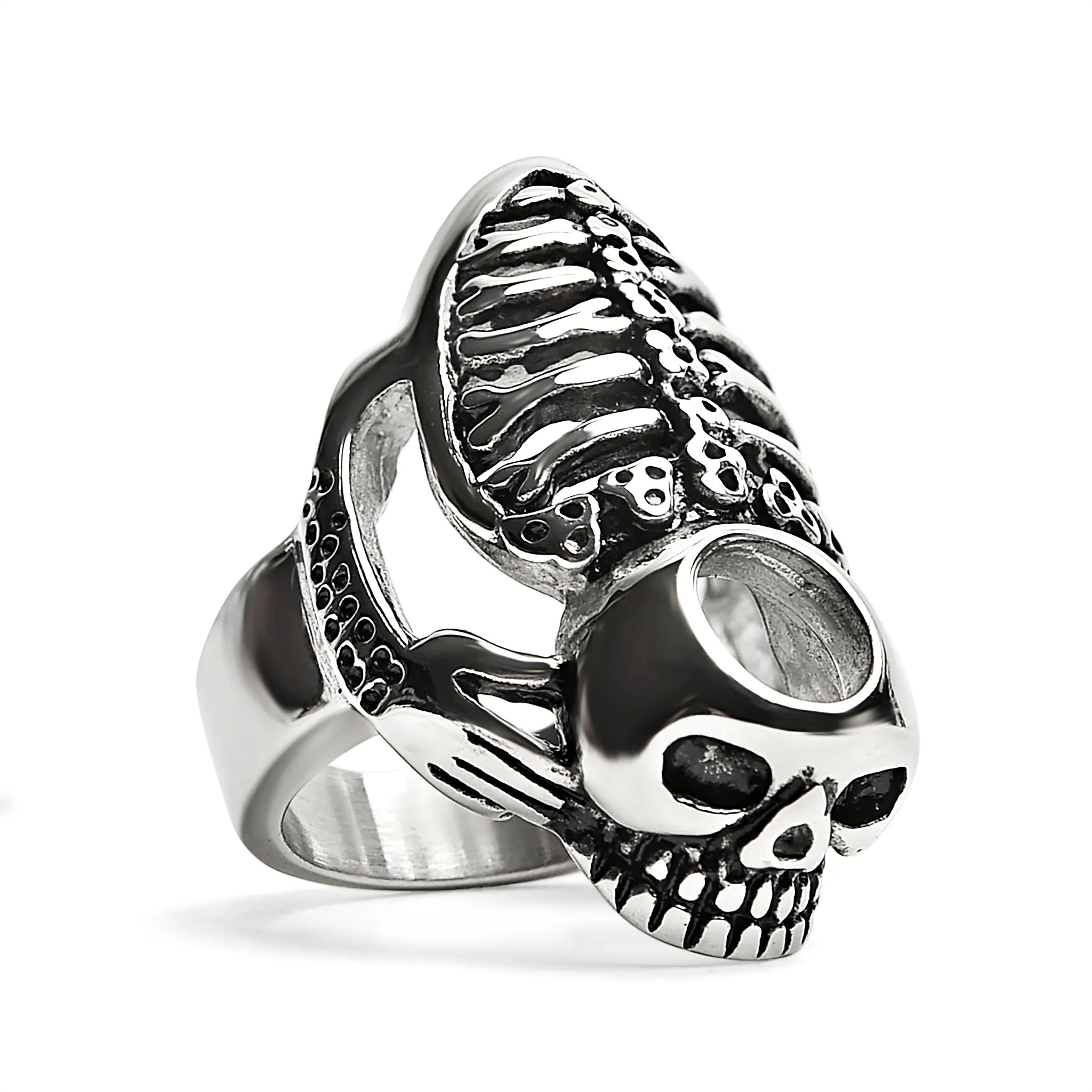 Detailed Skeleton Stainless Steel Ring / SCR3033