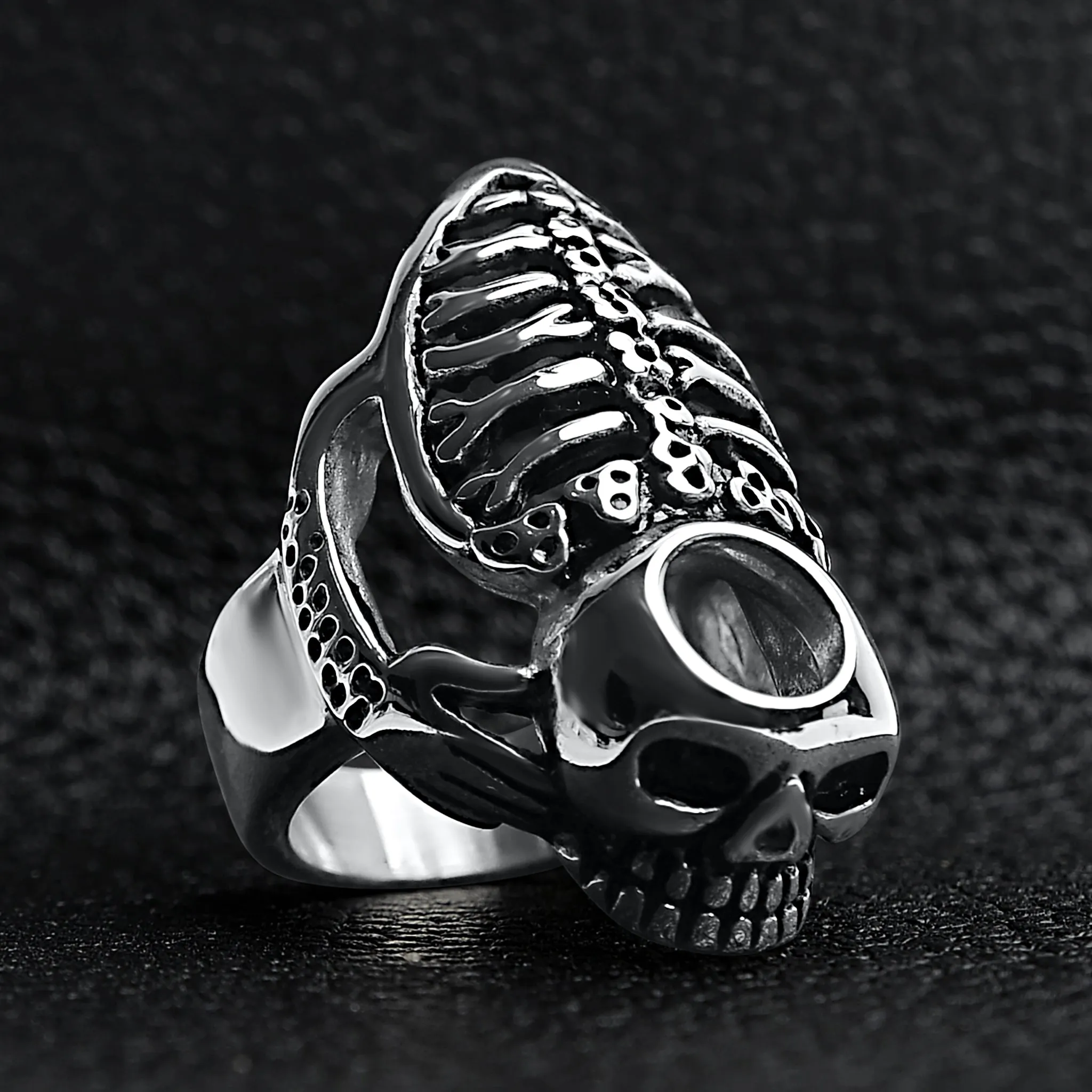 Detailed Skeleton Stainless Steel Ring / SCR3033