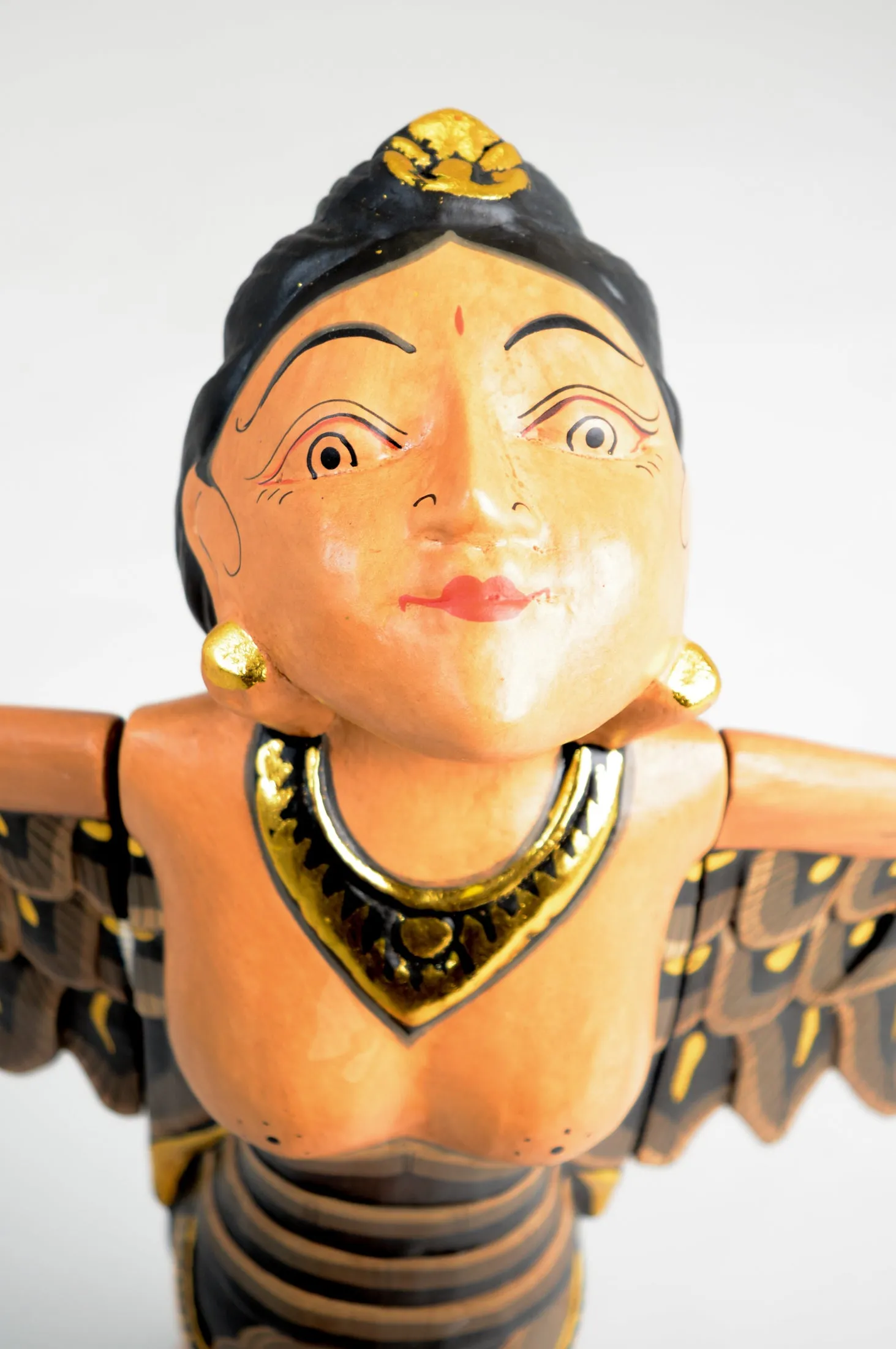 Dewi Sri Goddess Flying Angle Hand Painted Sculpture