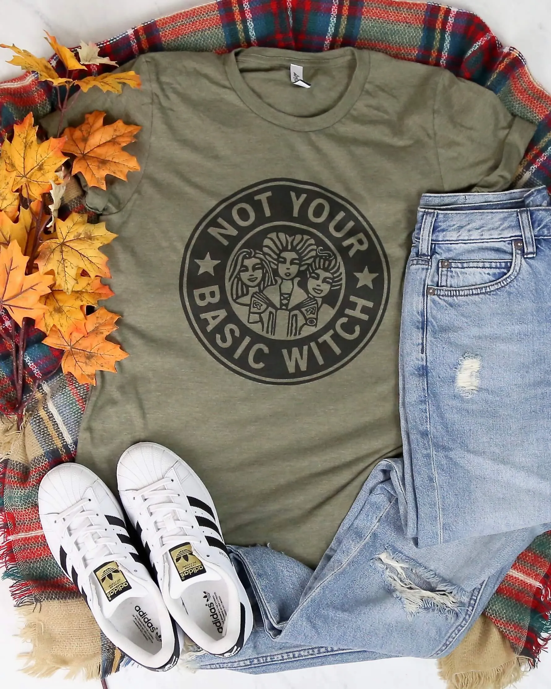 Distracted - Not Your Basic Witch Halloween Graphic Tee