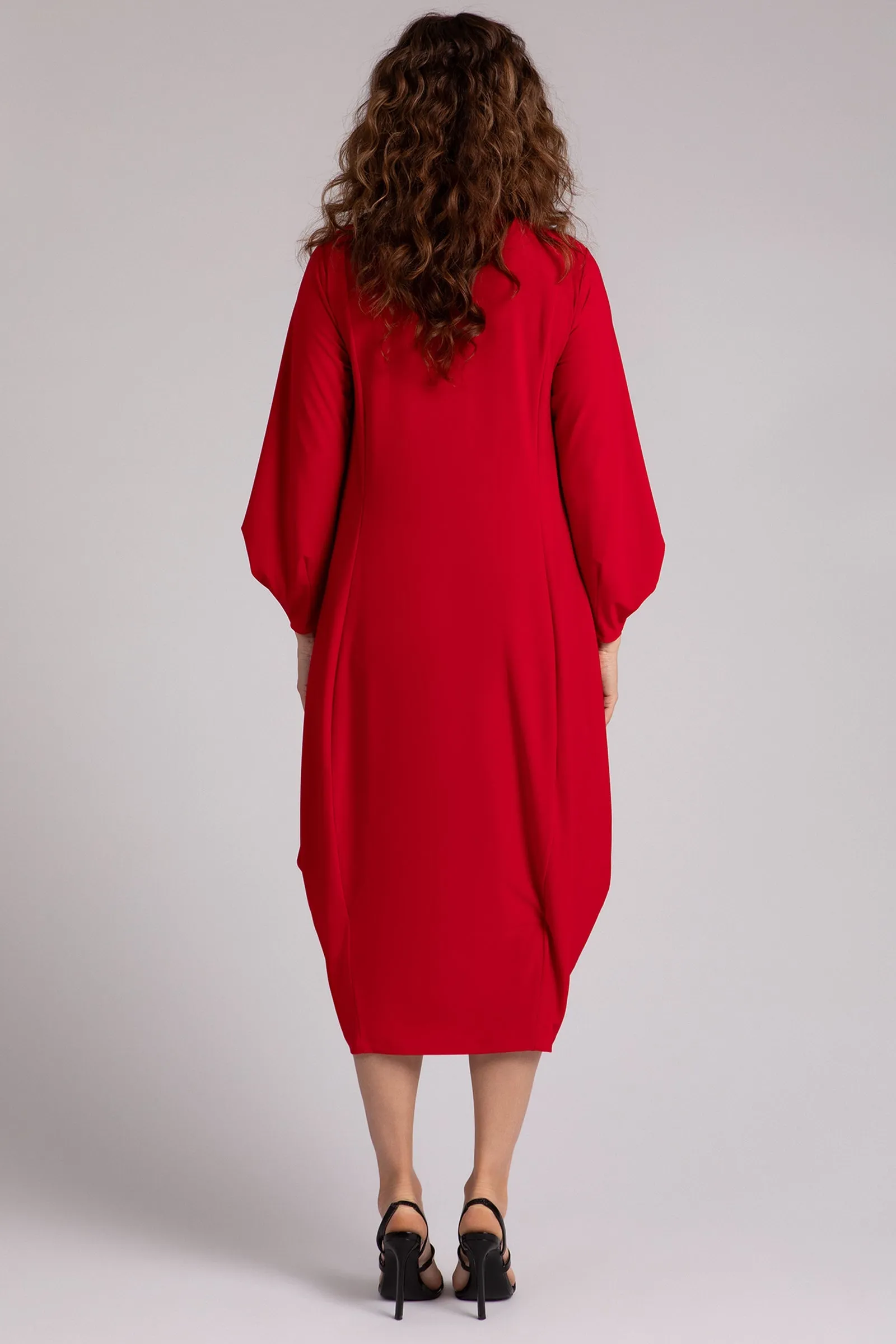 Easy Crew Neck Lantern Dress | Poppy