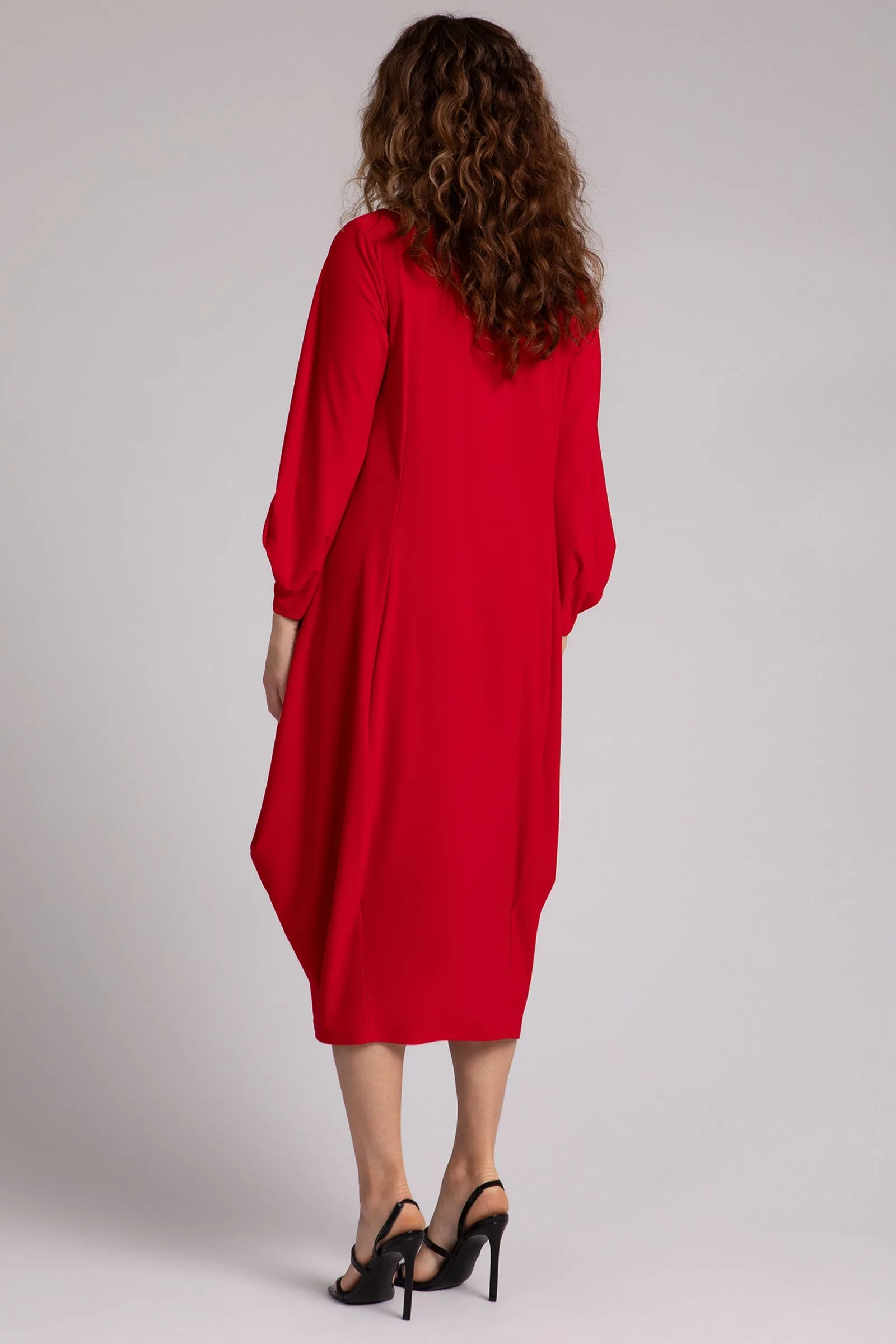 Easy Crew Neck Lantern Dress | Poppy