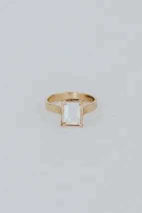 Emerald Cut Moonstone Ring