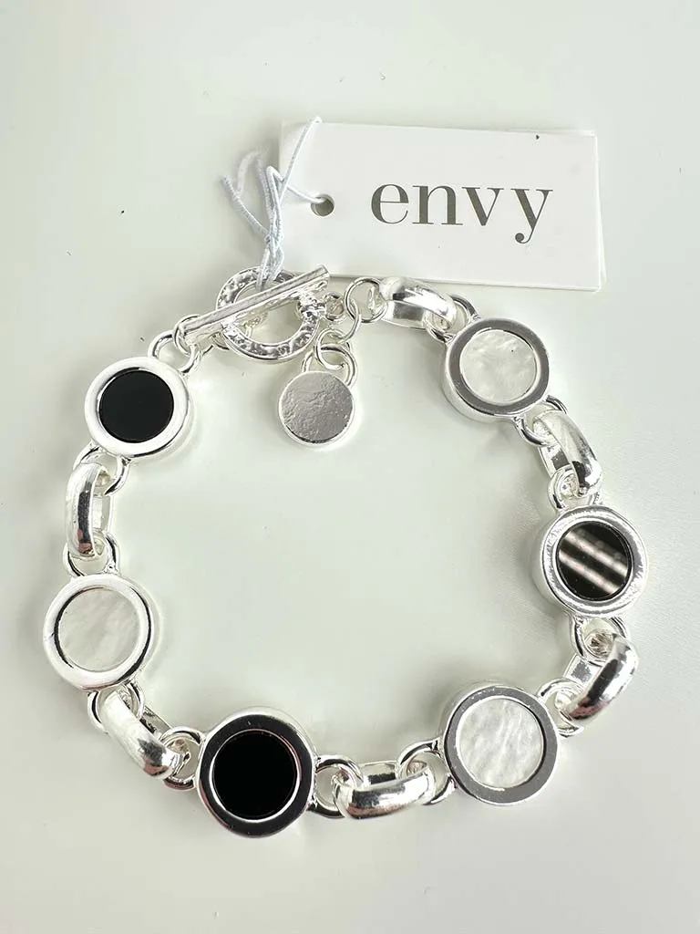 Envy Disc T-Bar Bracelet - Silver