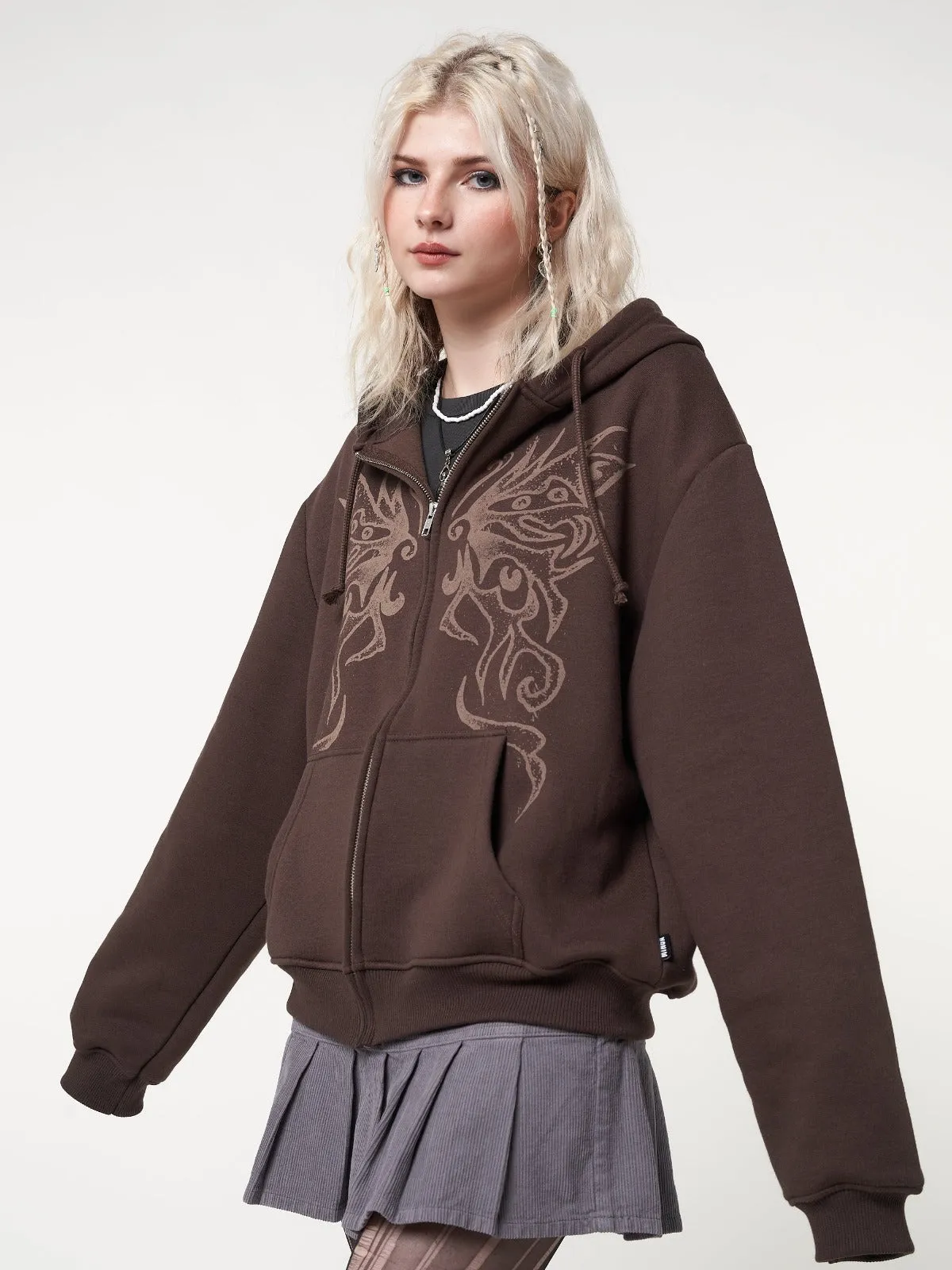 Fairy Wings Oversized Zip Up Hoodie