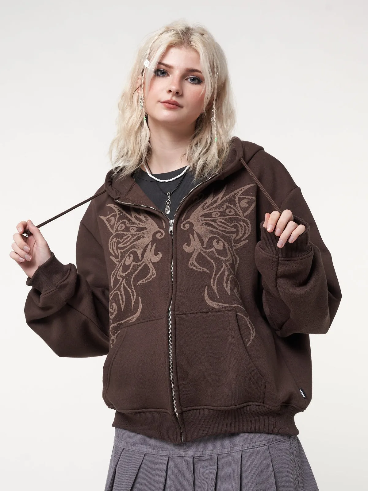 Fairy Wings Oversized Zip Up Hoodie