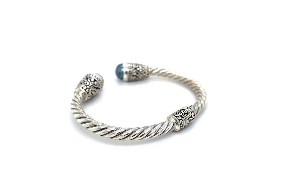 Fiorella Bangle- Grey Pearl