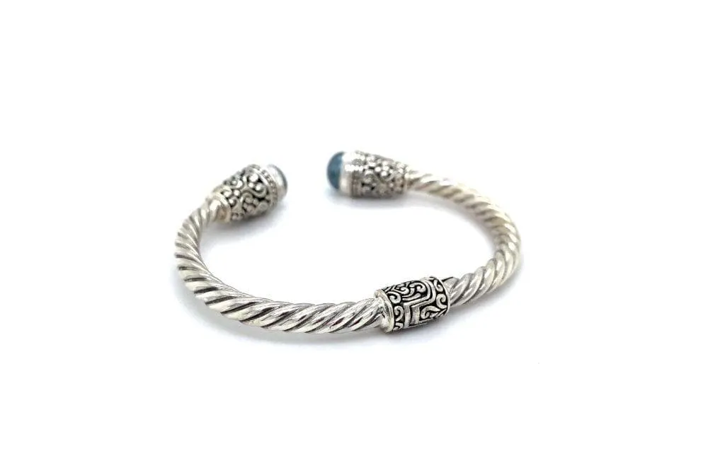 Fiorella Bangle- Grey Pearl