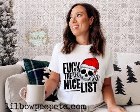 Fuck The Nice List Christmas Adult Unisex Tee