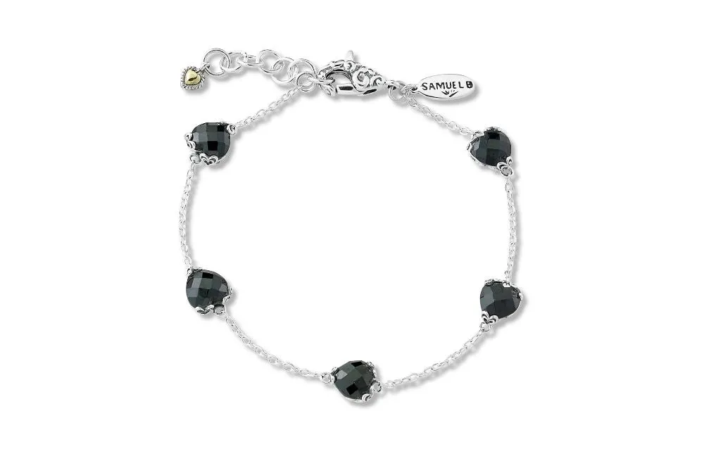 Glow Heart Bracelet- Black Spinel