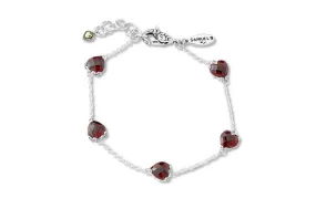 Glow Heart Bracelet- Garnet