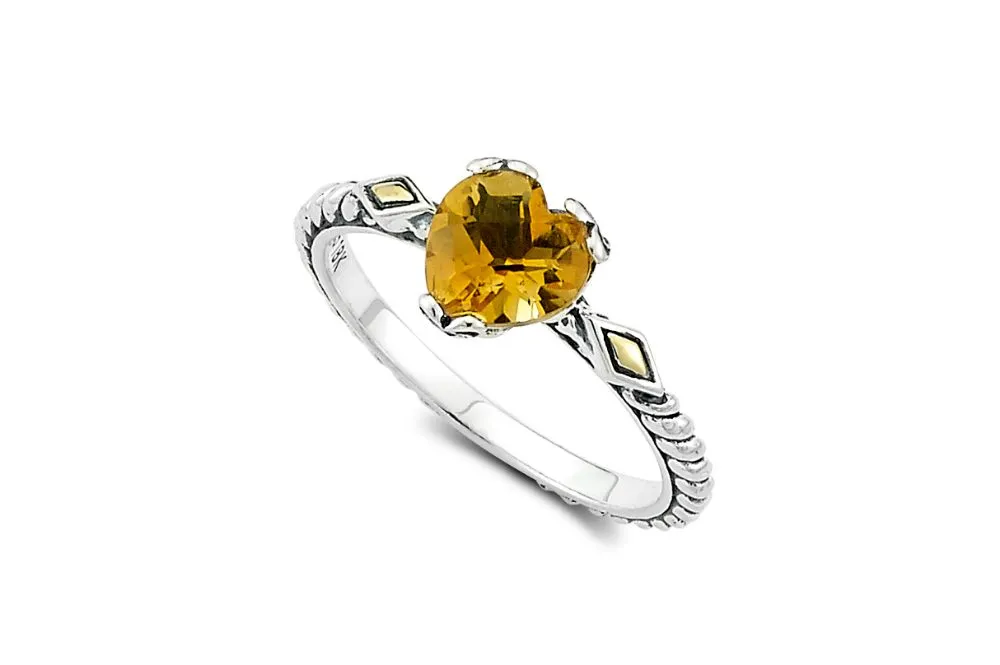 Glow Heart Ring- Citrine