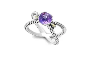 Glow "X" Ring- Amethyst