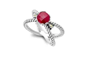 Glow "X" Ring- Ruby