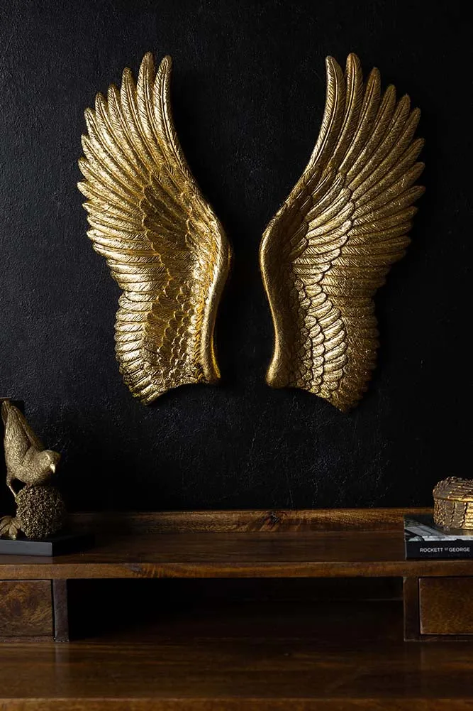 Golden Angel Wings Wall Art