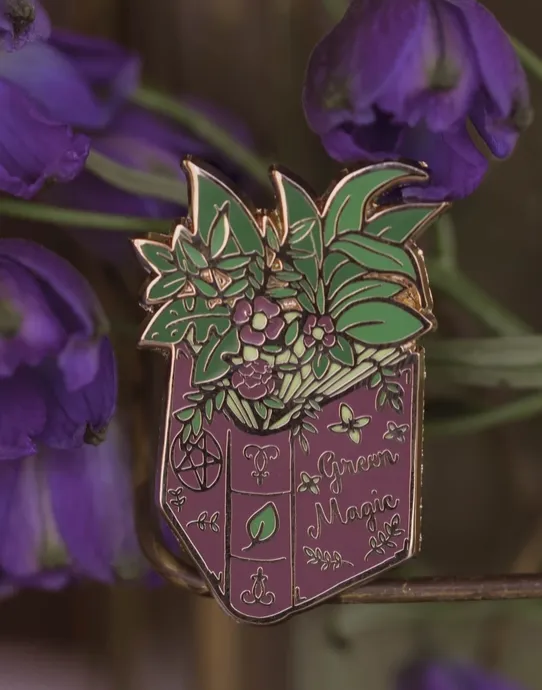 Green Magic Spell Book - Enamel Pin