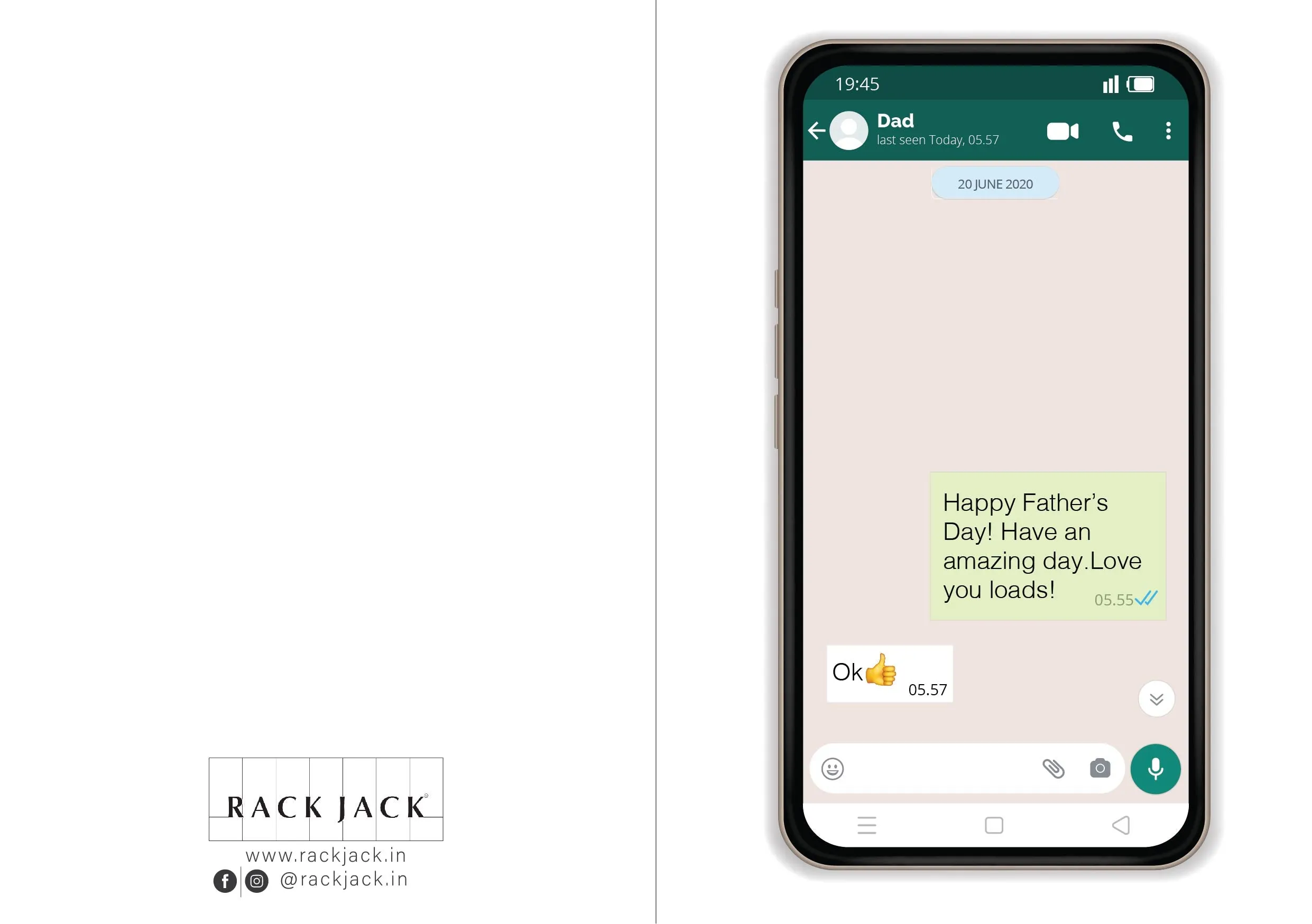 Greeting Card For Dad - Happy Father's Day Text