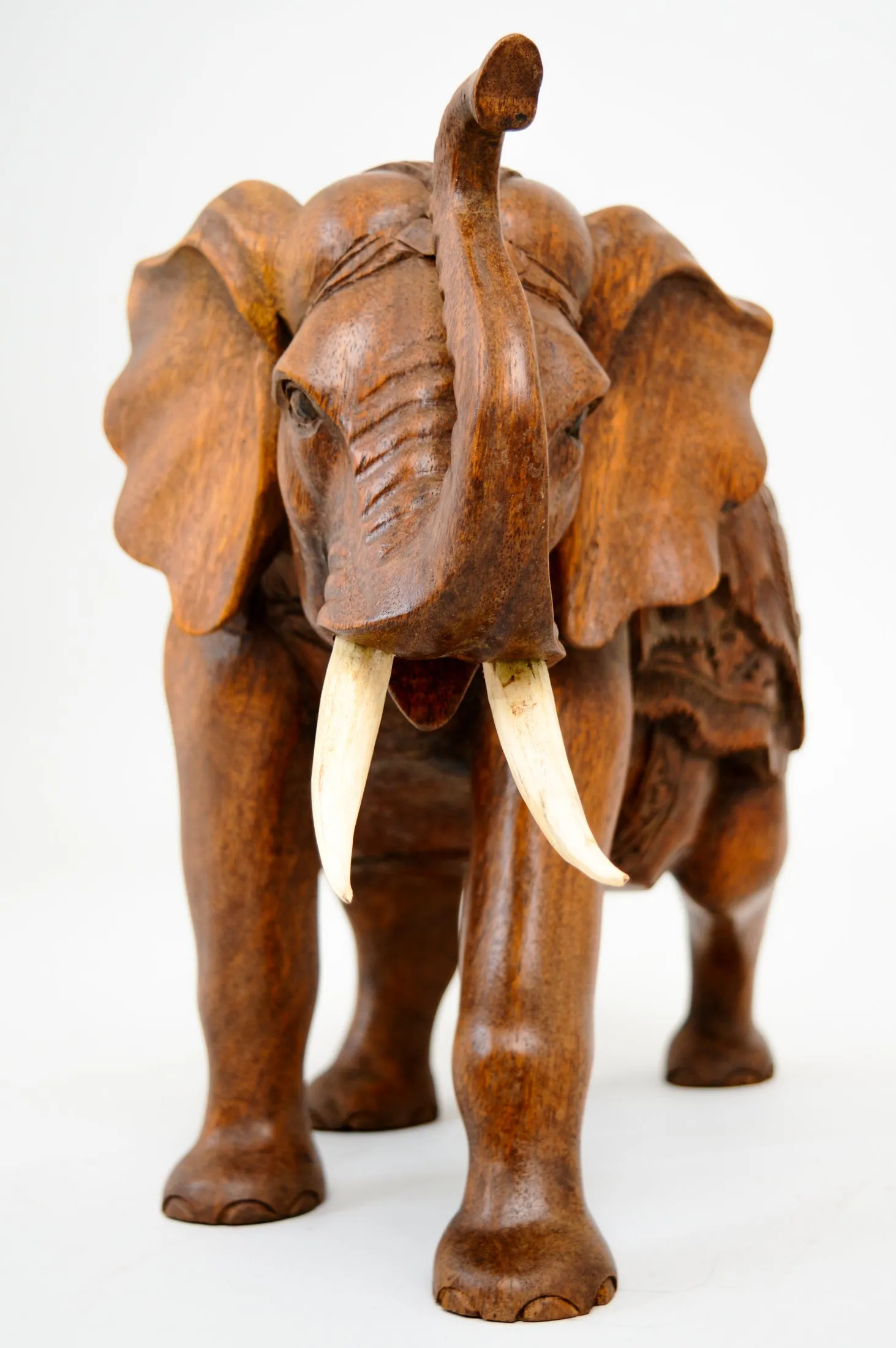 Hand Carved Wooden Elephant (40 cm)