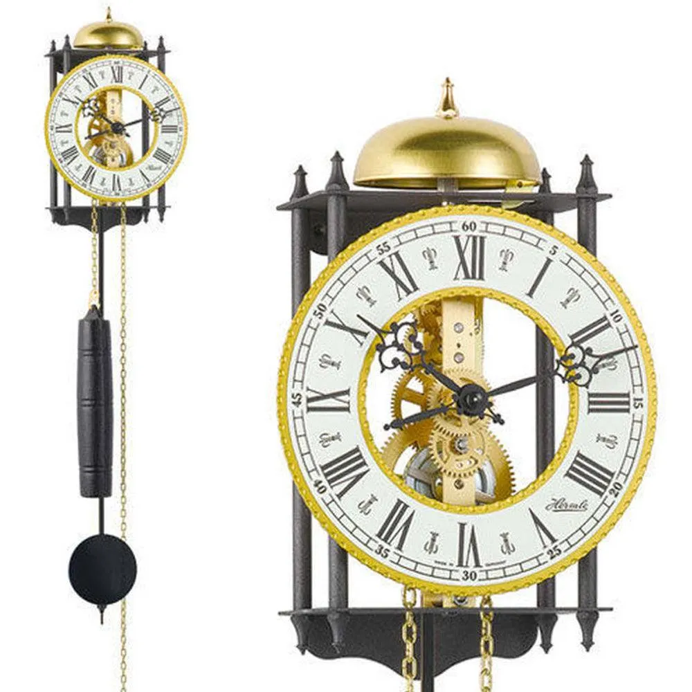 Hermle Skeleton Gold/Black Mechanical Wall Clock