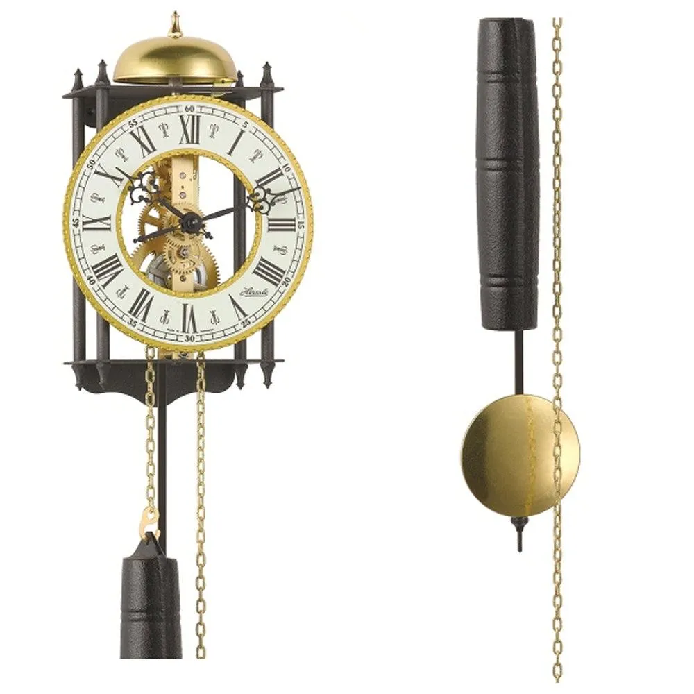 Hermle Skeleton Gold/Black Mechanical Wall Clock