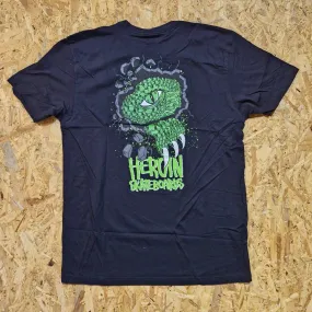 Heroin Skateboards T-Shirt Zombie Swamp Gator black