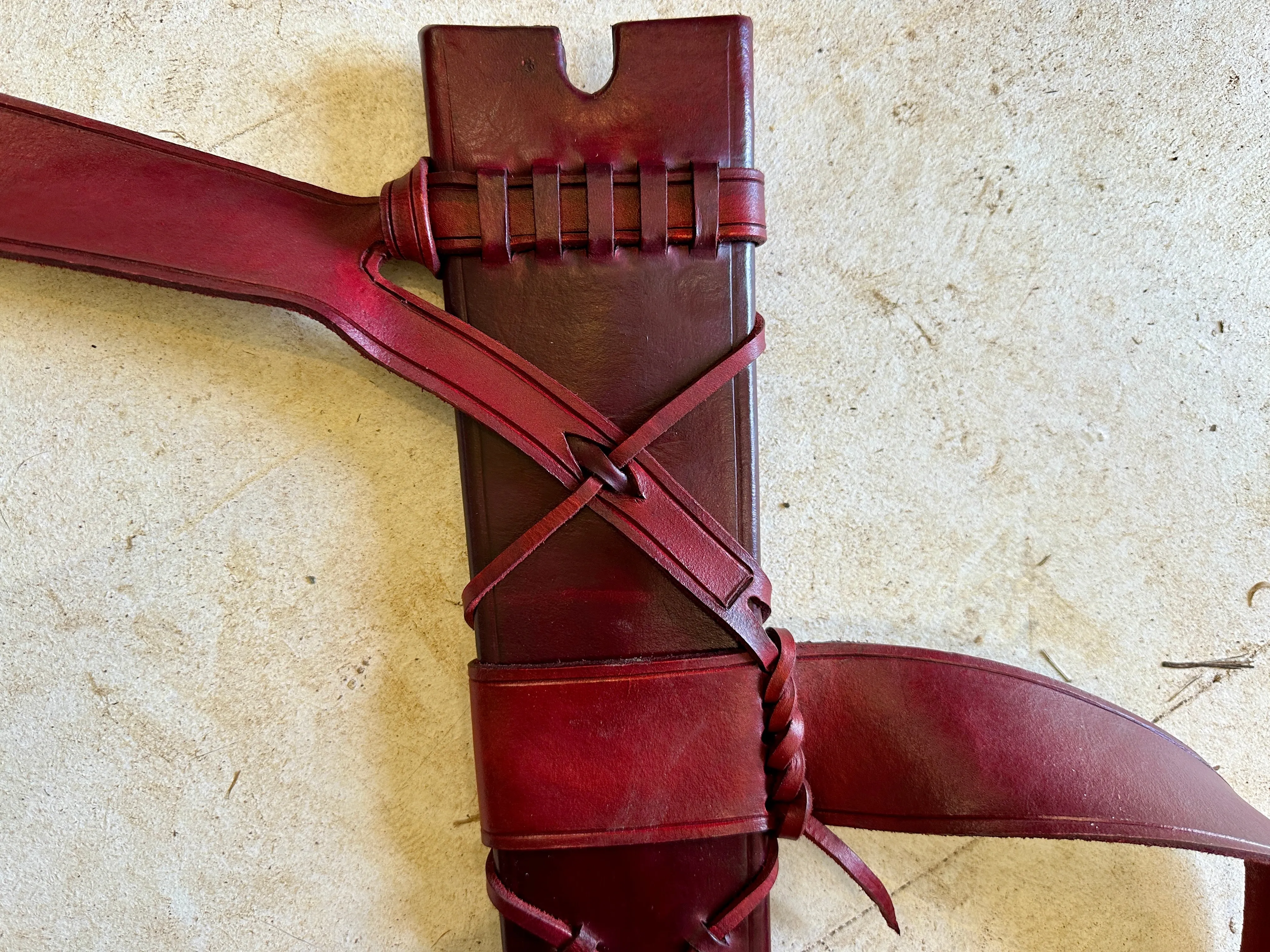 High Medieval X tied and buckled sword scabbard to suit an Albion Principe - IN STOCK