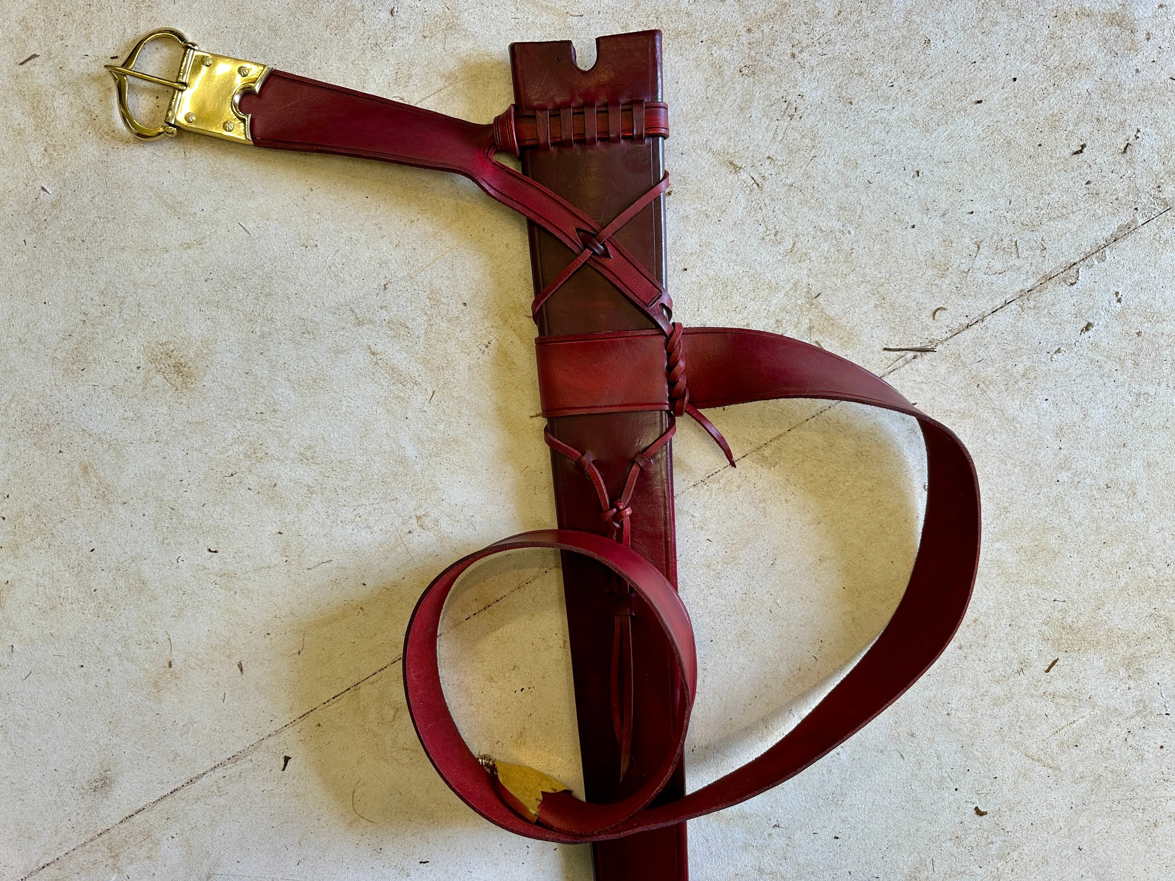 High Medieval X tied and buckled sword scabbard to suit an Albion Principe - IN STOCK