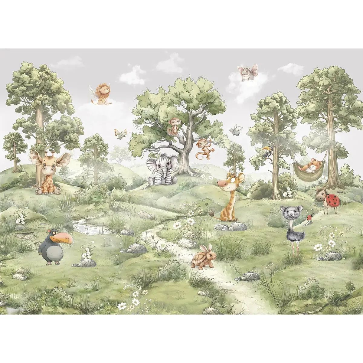 Jungle Daydreams Kids Room Wallpaper